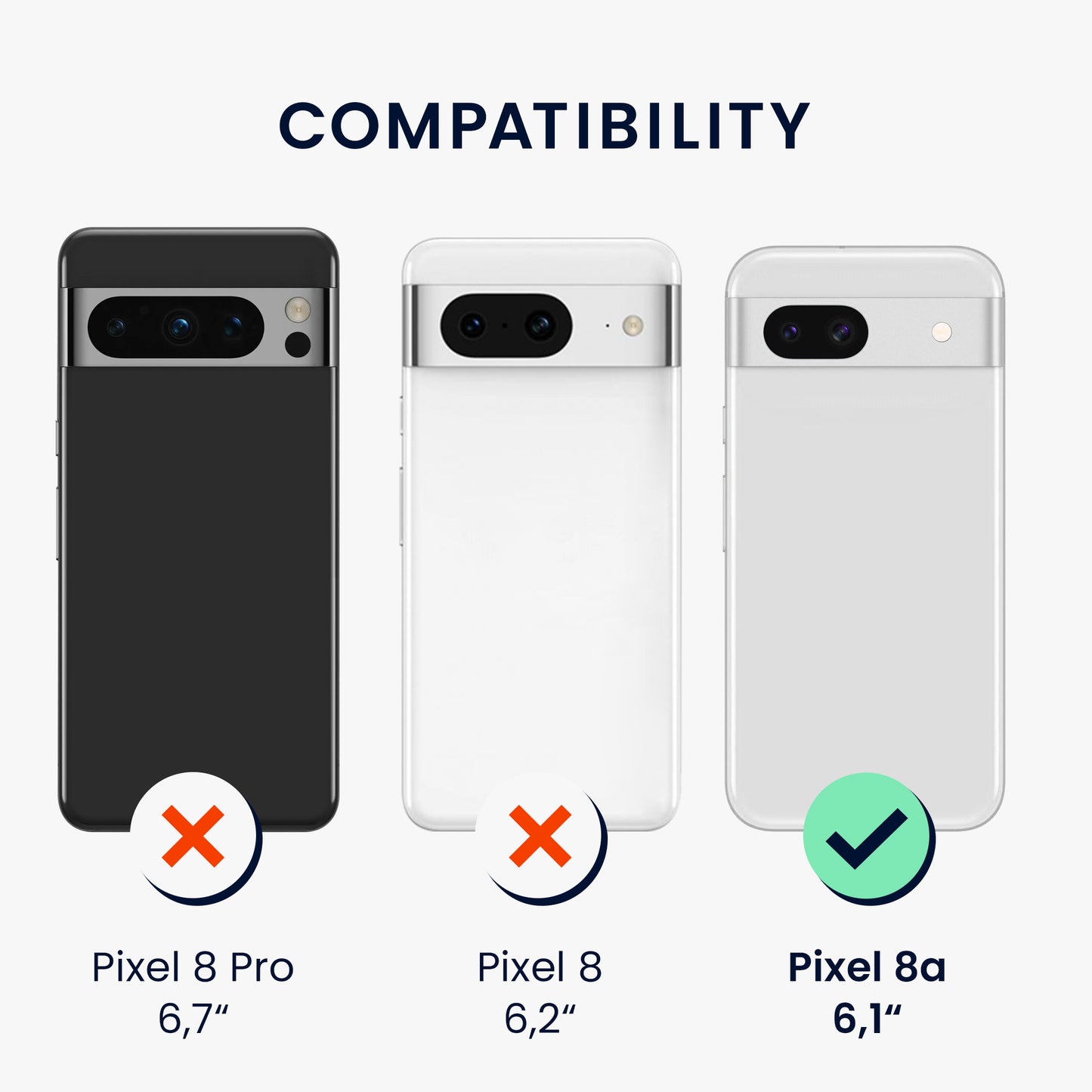 kwmobile Case Compatible with Google Pixel 8a - Silicone Phone Cover - Don't touch my Phone