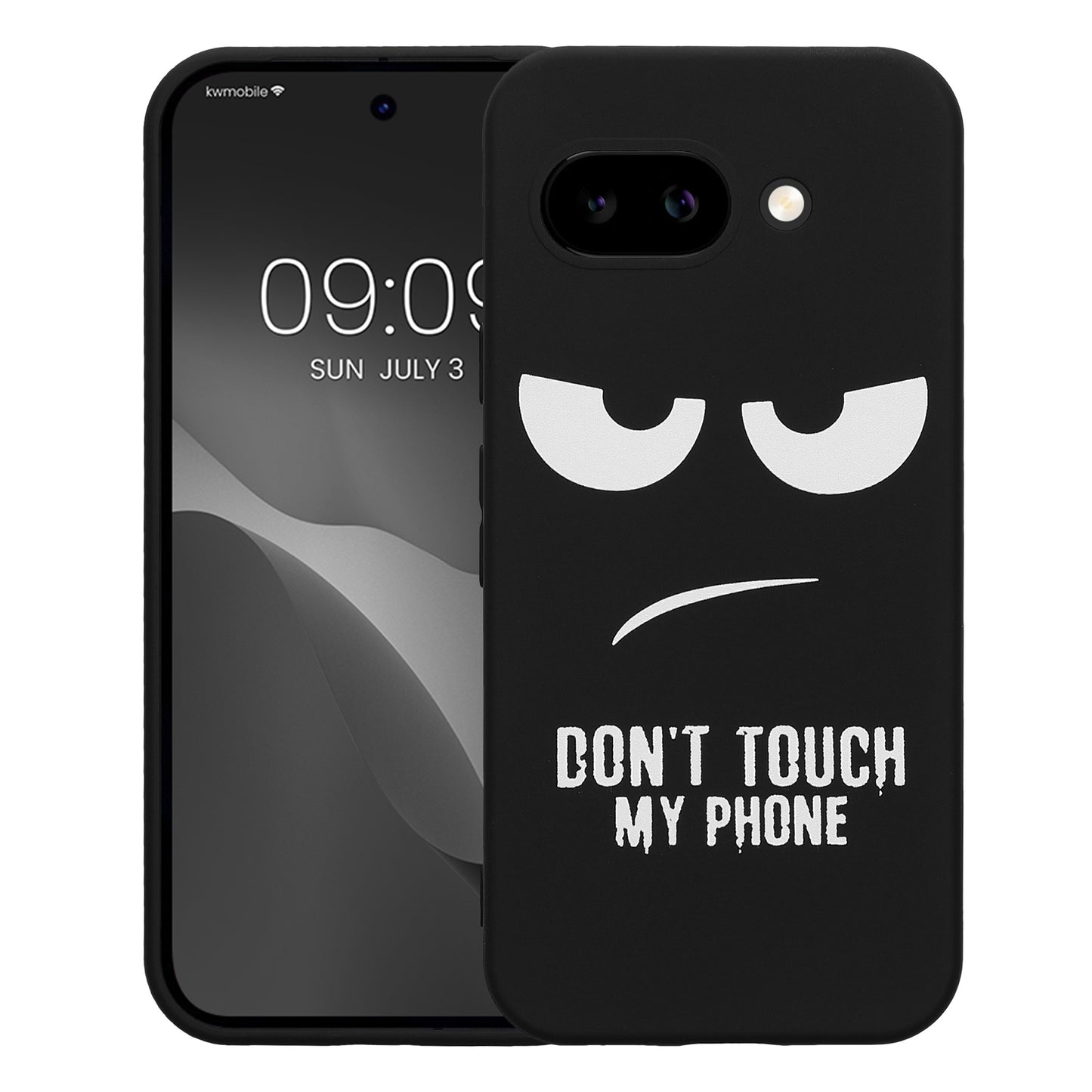 kwmobile Case Compatible with Google Pixel 9a - Silicone Phone Cover - Don't touch my Phone