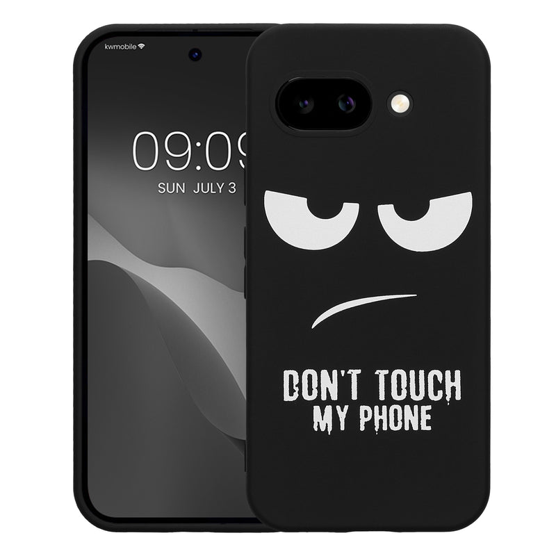 kwmobile Case Compatible with Google Pixel 9a - Silicone Phone Cover - Don't touch my Phone