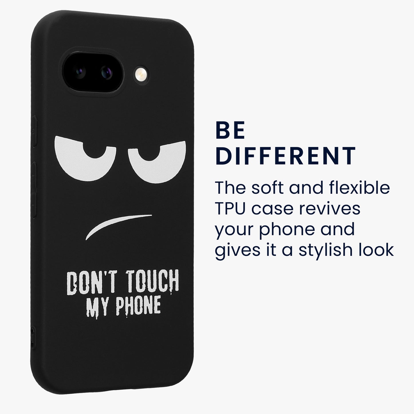 kwmobile Case Compatible with Google Pixel 9a - Silicone Phone Cover - Don't touch my Phone