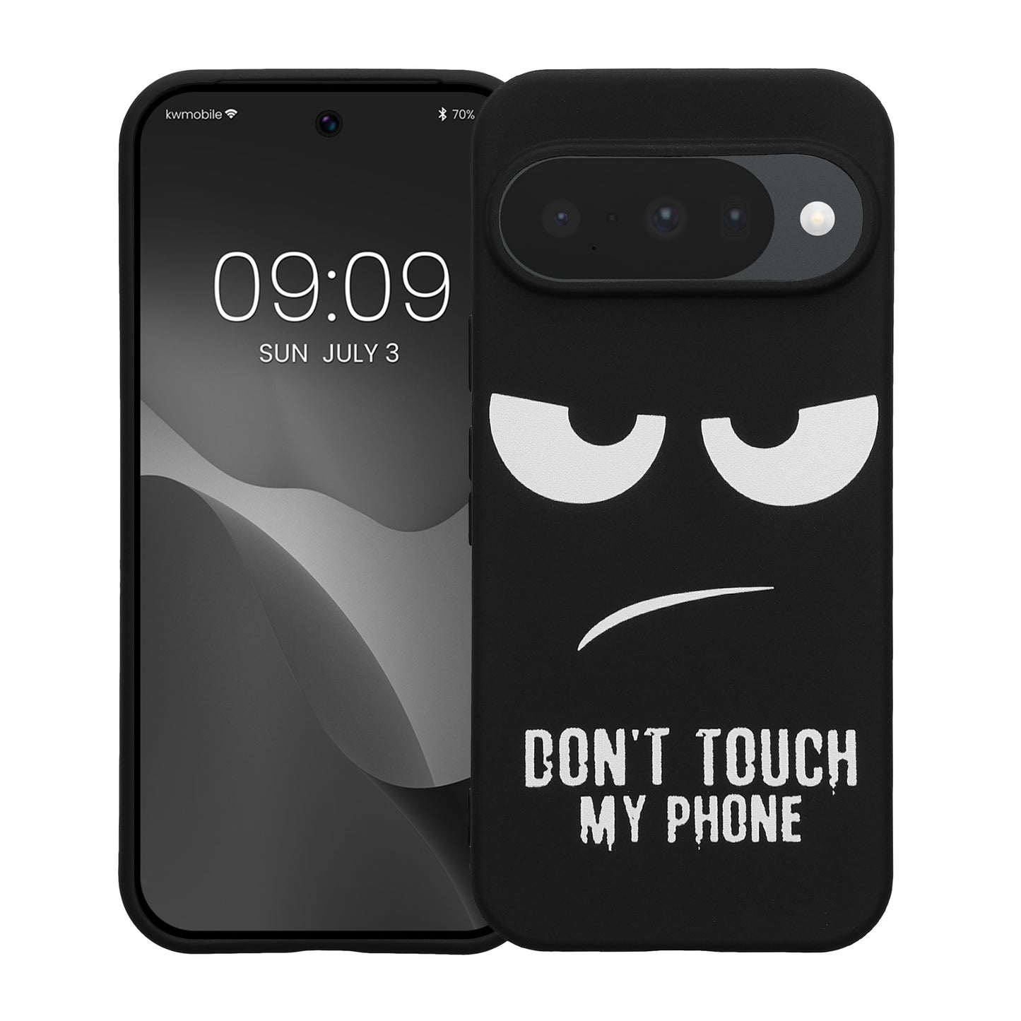 kwmobile Case Compatible with Google Pixel 10 - Silicone Phone Cover - Don't touch my Phone