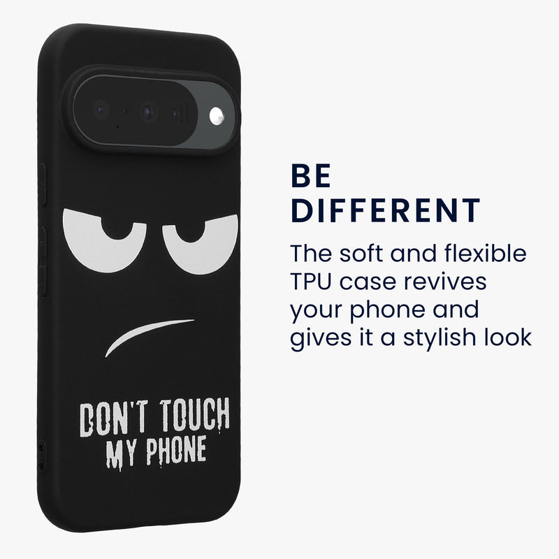 kwmobile Case Compatible with Google Pixel 10 - Silicone Phone Cover - Don't touch my Phone