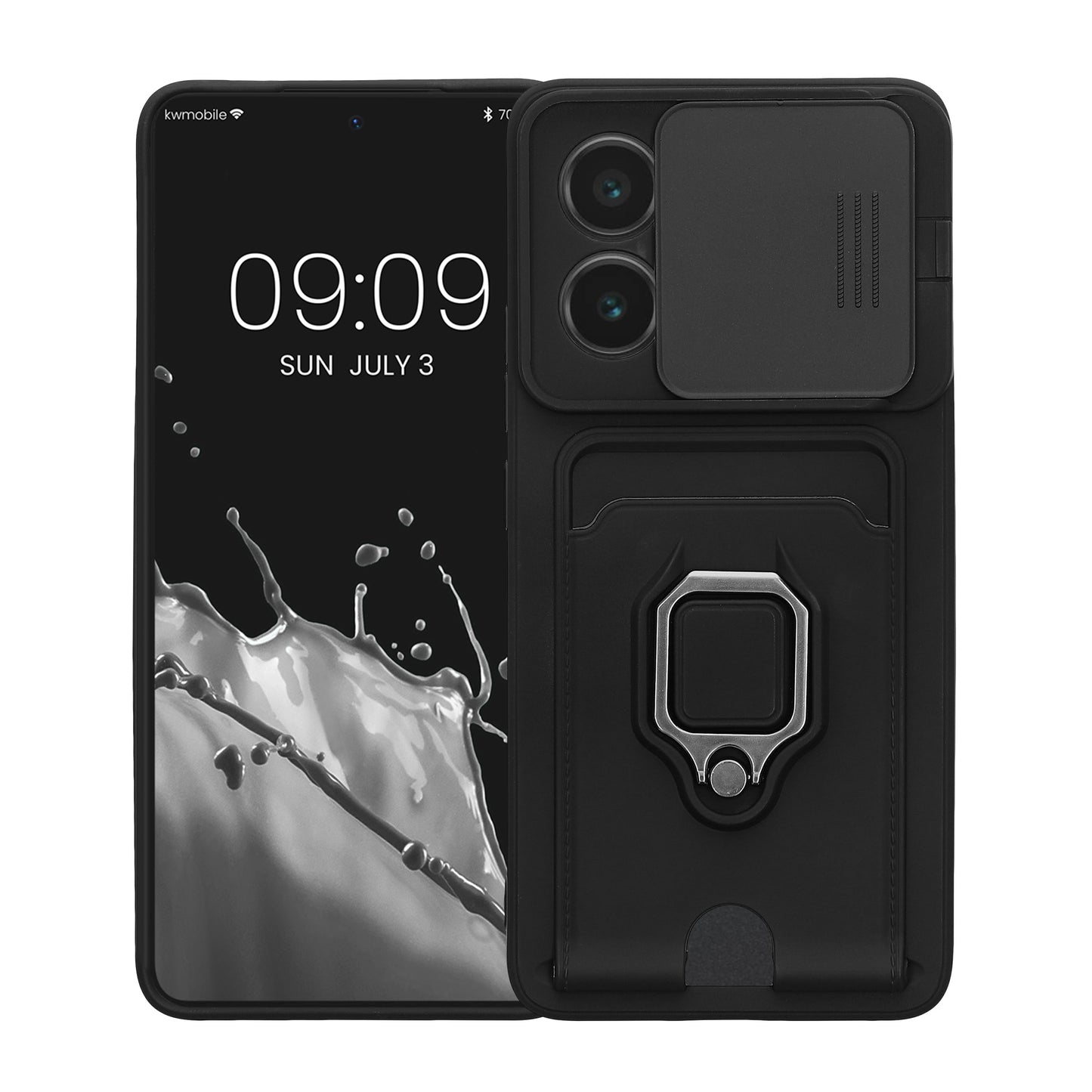 Phone case with camera protection and card slot