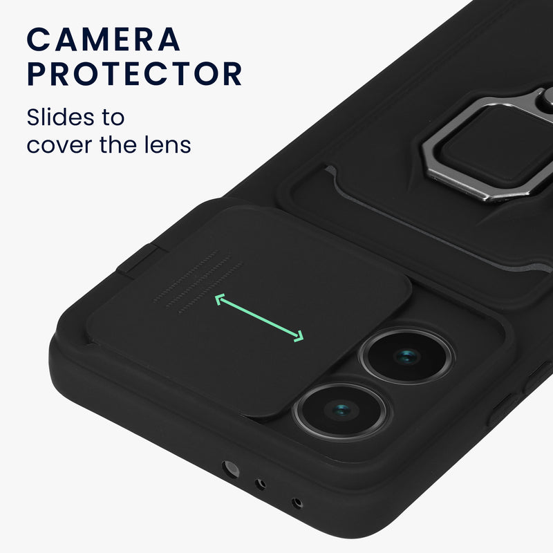 Phone case with camera protection and card slot