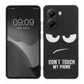 kwmobile Hülle kompatibel mit Xiaomi Poco X7 Pro 5G - Handyhülle Silikon Case - Don't touch my Phone Weiß Schwarz Weiß  [dsg01]