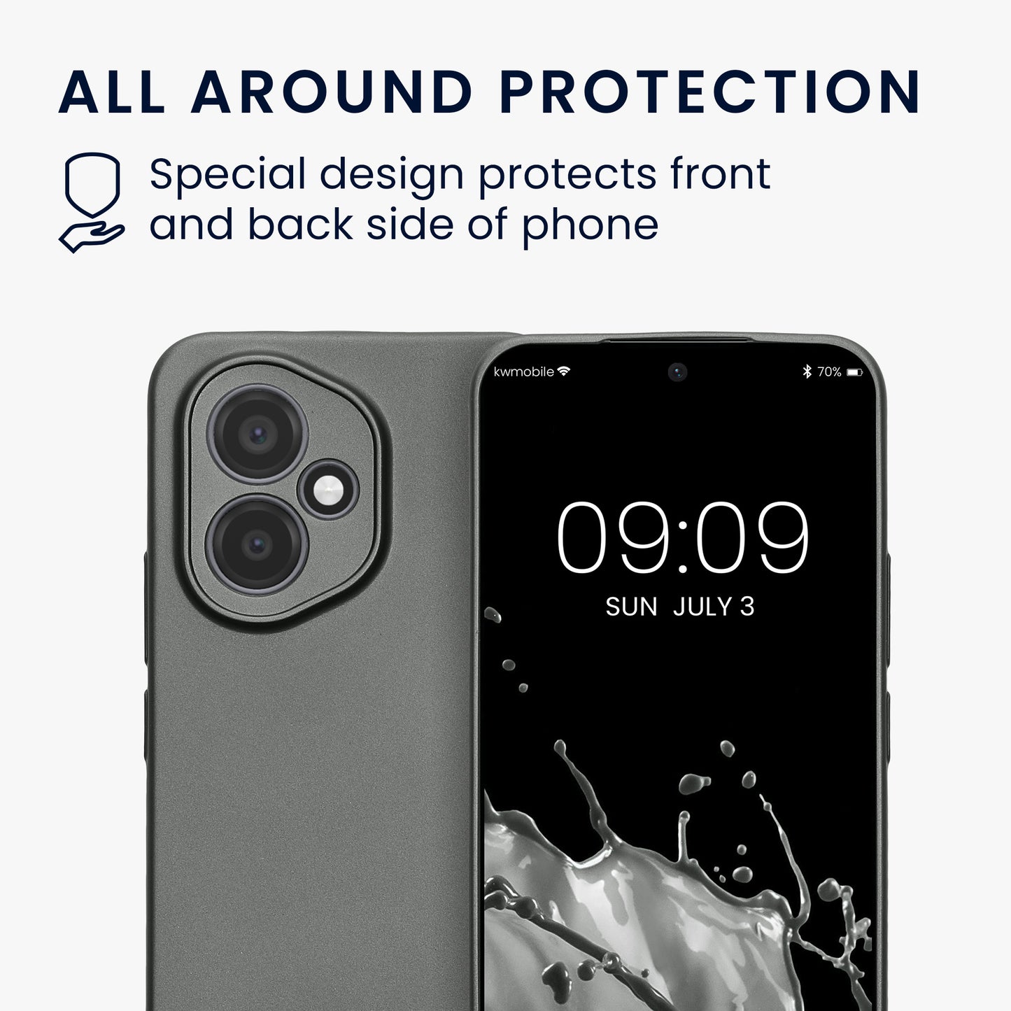 kwmobile Phone Case compatible with HONOR 400 - Soft Silicone Case metallic shimmering