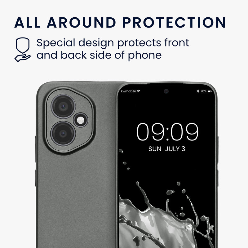 kwmobile Phone Case compatible with HONOR 400 - Soft Silicone Case metallic shimmering