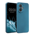 kwmobile Handyhülle kompatibel mit HONOR 400 Hülle - weiche Silikon Case metallisch schimmernd in Metallic Karibikblau Metallic Karibikblau  