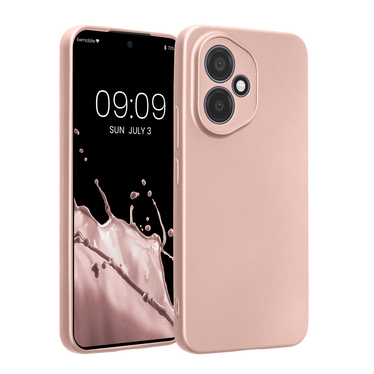 kwmobile Handyhülle kompatibel mit HONOR 400 Hülle - weiche Silikon Case metallisch schimmernd in Metallic Rosegold Metallic Rosegold  