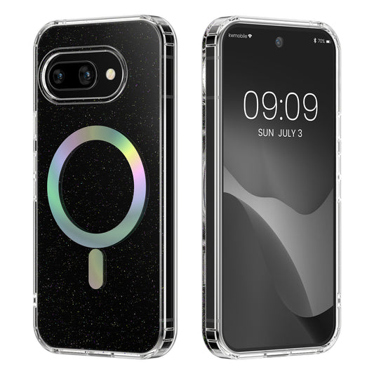 kwmobile Hülle kompatibel mit Google Pixel 9a Handyhülle - Hard Case mit TPU Bumber - Schutzhülle kompatibel mit MagSafe - Kameraschutz - Transparent Transparent  [dsg01]