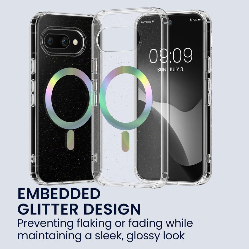 kwmobile Case Compatible with Google Pixel 9a Phone Cover Hard Case with TPU Bumper Protective Cover Compatible with MagSafe Camera Protection