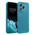 kwmobile Handyhülle kompatibel mit HONOR 400 Lite Hülle - weiche Silikon Case metallisch schimmernd in Metallic Karibikblau Metallic Karibikblau  