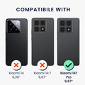 kwmobile Case with Card Holder compatible with Xiaomi 14T Pro - Soft Case - Protective Cover
