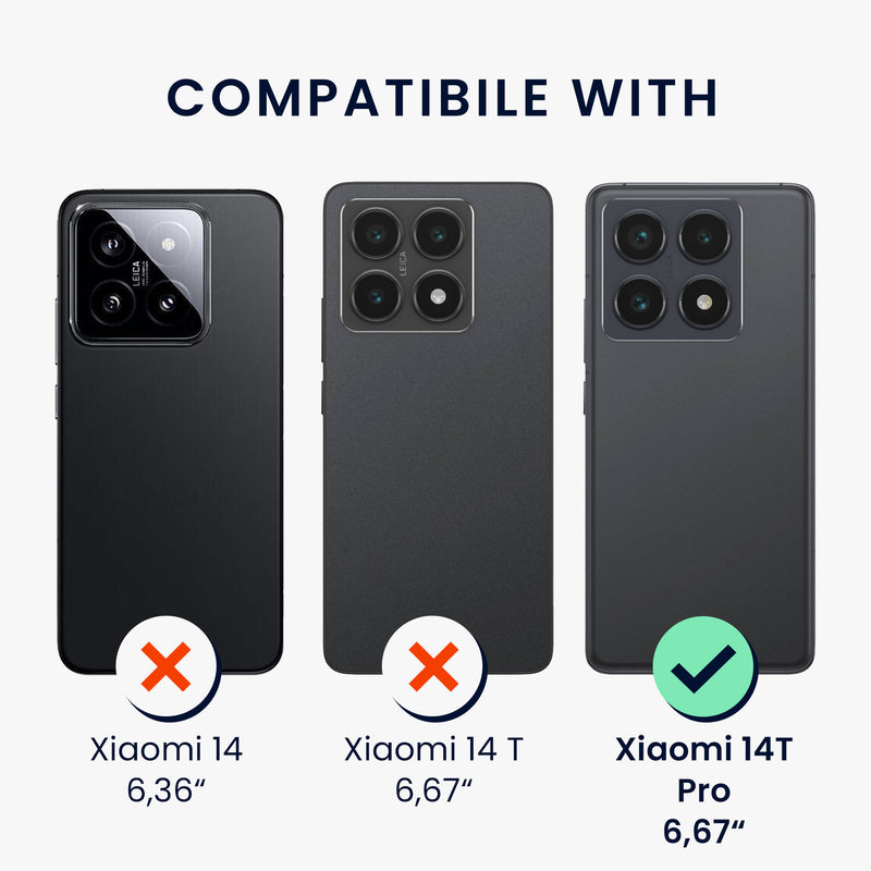 kwmobile Case with Card Holder compatible with Xiaomi 14T Pro - Soft Case - Protective Cover