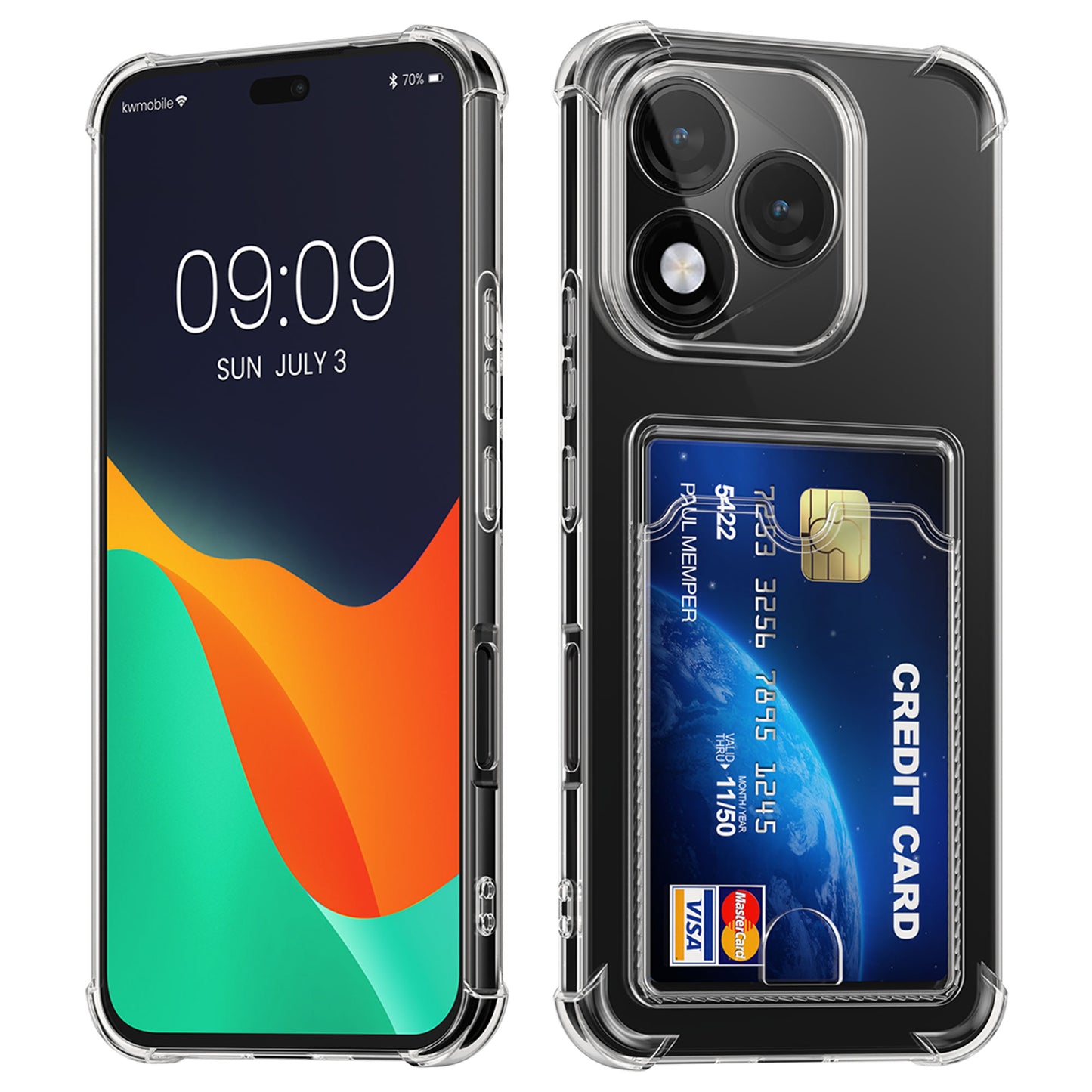 kwmobile Case with Card Slot compatible with HONOR 400 Lite - Phone Case with Card Holder - Soft Case - Protective Cover
