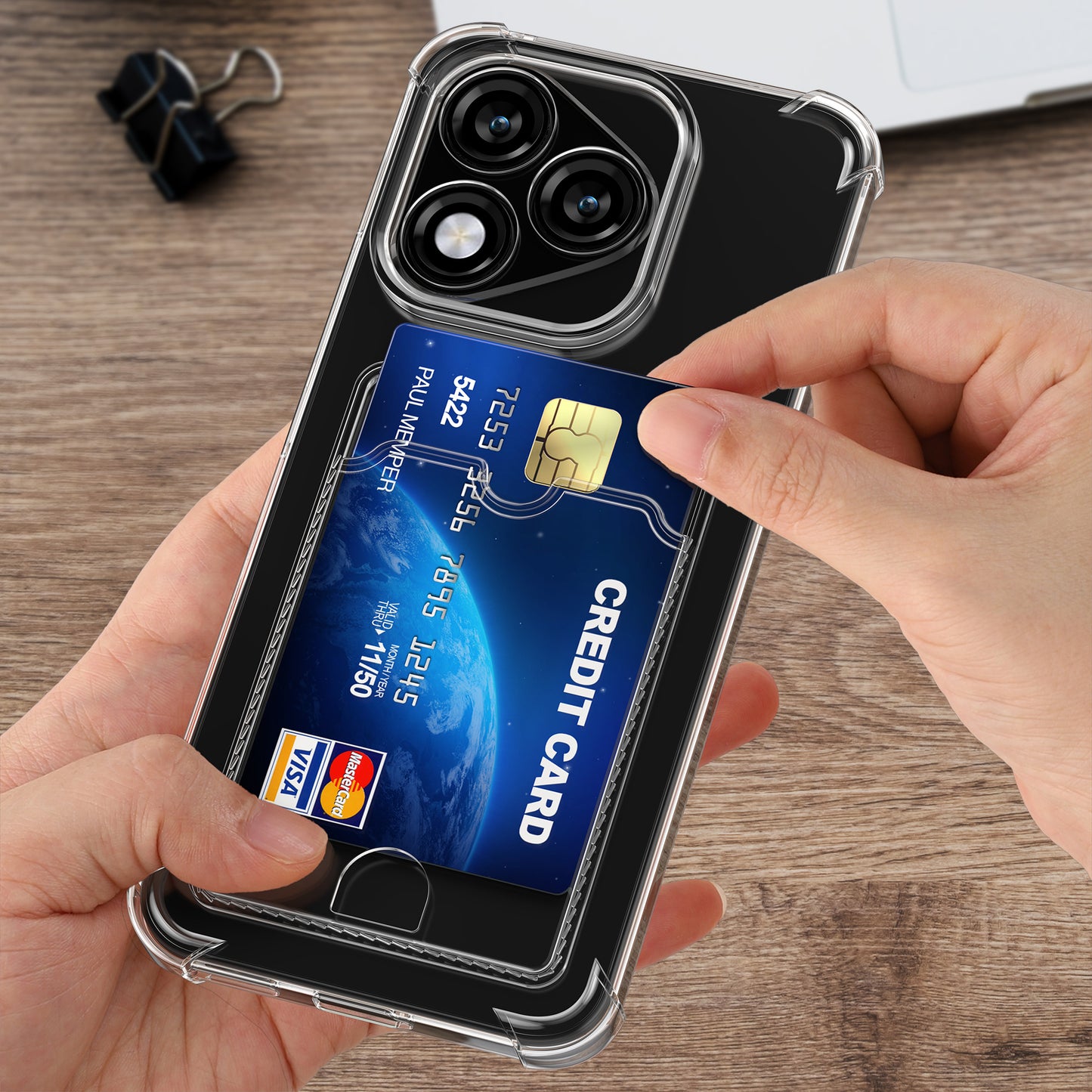 kwmobile Case with Card Slot compatible with HONOR 400 Lite - Phone Case with Card Holder - Soft Case - Protective Cover