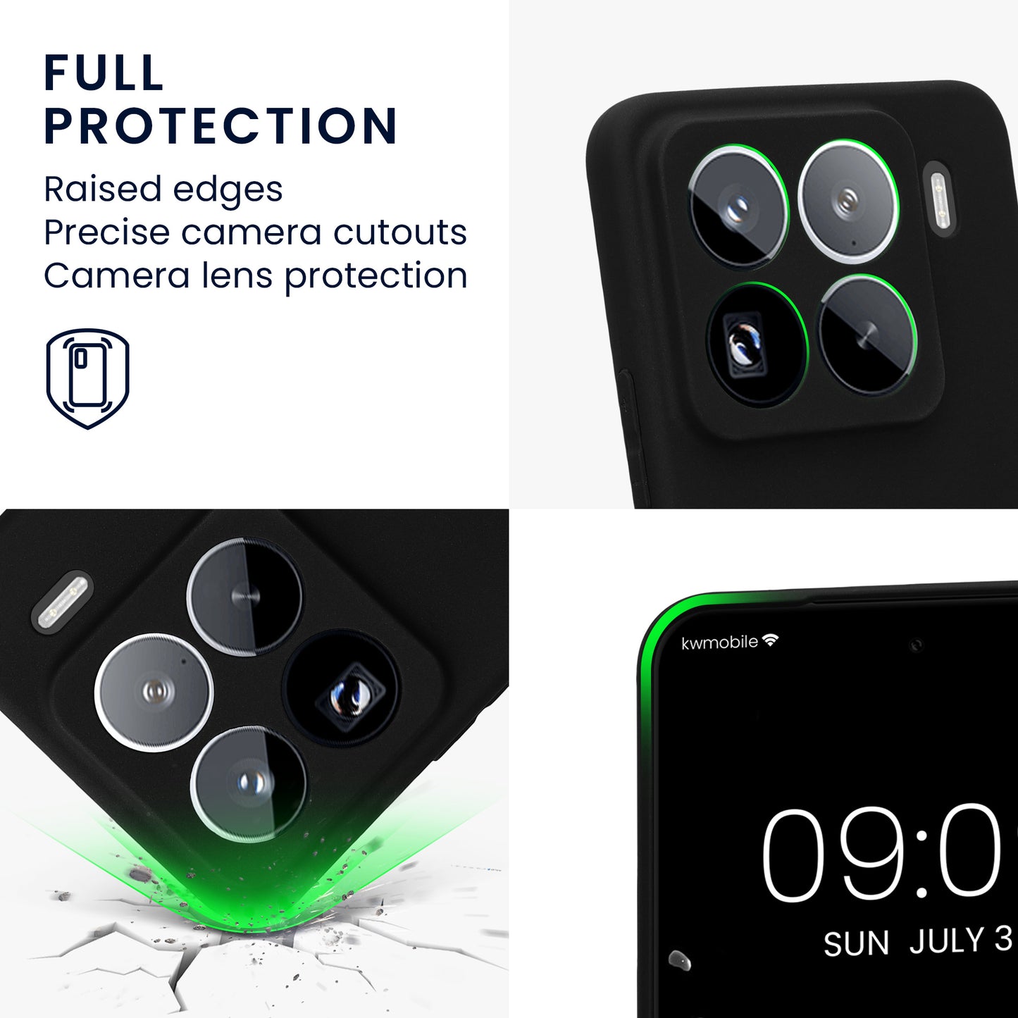 kwmobile Phone Case for Xiaomi 15 Pro - Soft Silicone Phone Case - Protective Cover