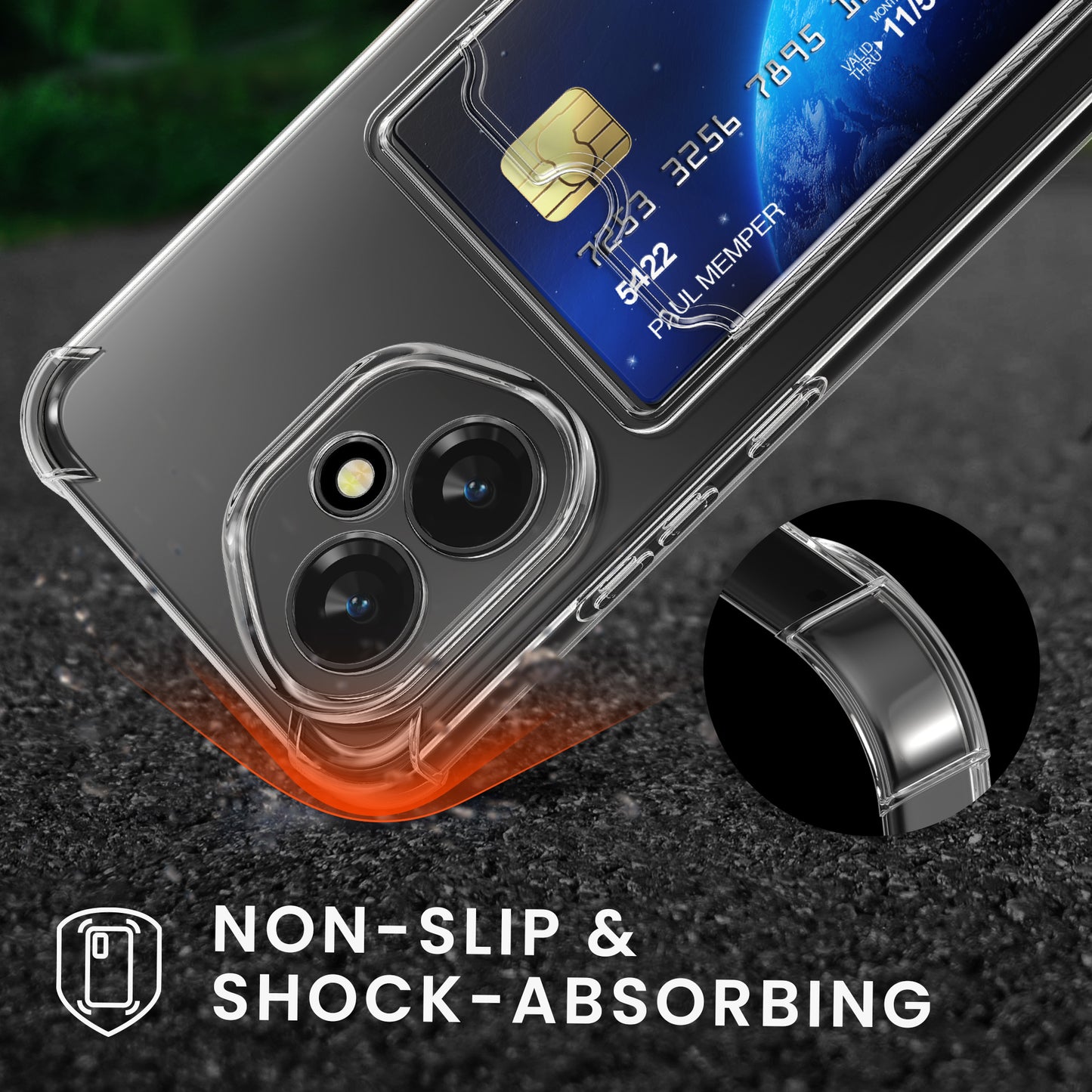 kwmobile Card Holder Case compatible with HONOR 400 - Phone Case with Card Slot - Soft Case - Protective Cover