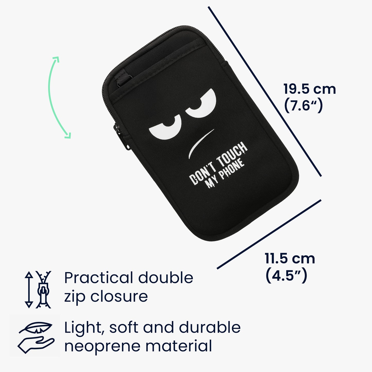 kwmobile Lanyard Phone Case for Phone Bag Shoulder Bag for Phone Phone Protection with Pockets Don't touch my Phone