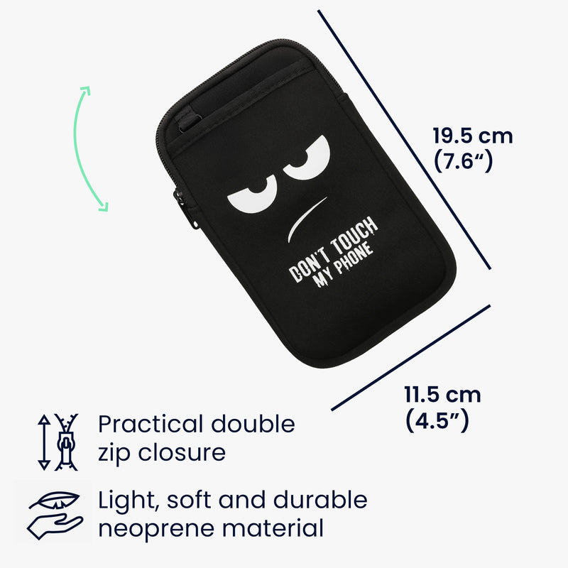 kwmobile Lanyard Phone Case for Phone Bag Shoulder Bag for Phone Phone Protection with Pockets Don't touch my Phone