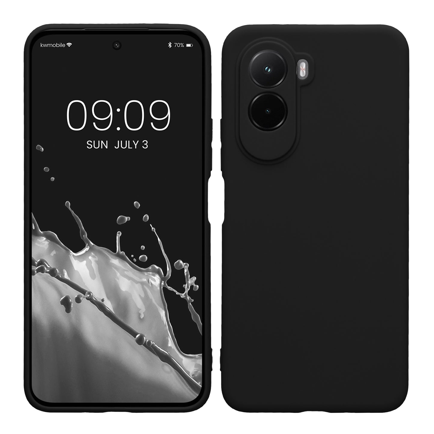 kwmobile Handyhülle kompatibel mit Xiaomi Poco M7 4G Hülle - Handy Case aus weichem Silikon in Schwarz matt Schwarz matt  