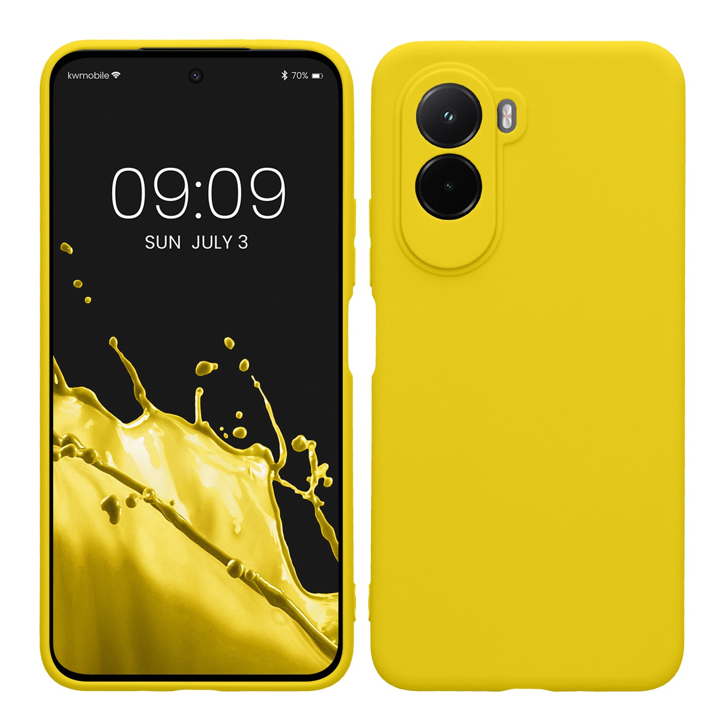 kwmobile Handyhülle kompatibel mit Xiaomi Poco M7 4G Hülle - Handy Case aus weichem Silikon in Strahlend Gelb Strahlend Gelb  