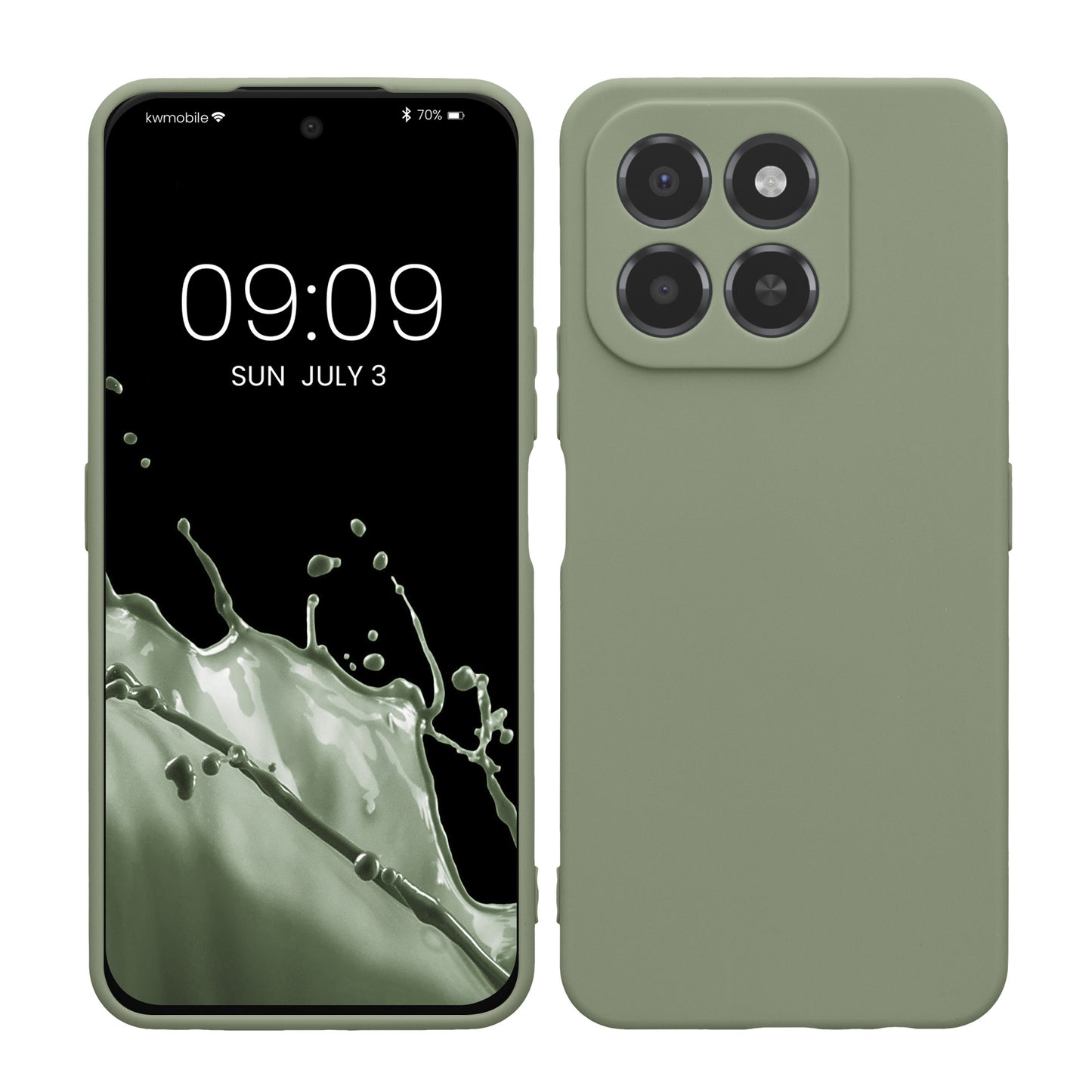 kwmobile Handyhülle kompatibel mit HONOR X6C Hülle - Handy Case aus weichem Silikon in Graugrün Graugrün  