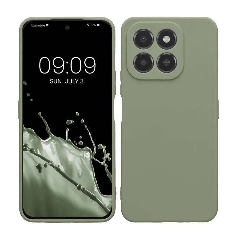 kwmobile Handyhülle kompatibel mit HONOR X6C Hülle - Handy Case aus weichem Silikon in Graugrün Graugrün  