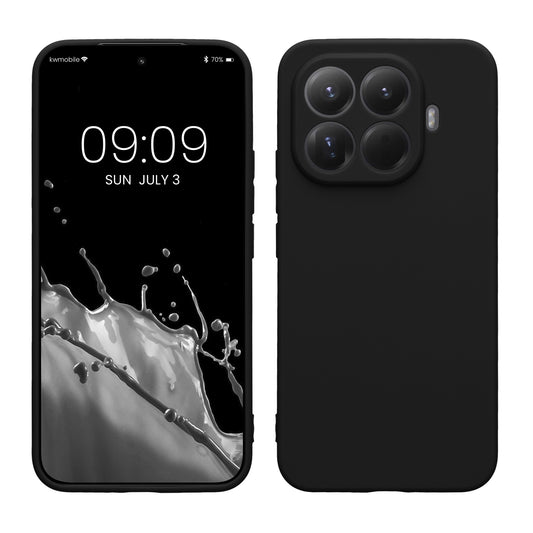 kwmobile Handyhülle kompatibel mit Xiaomi 15T Pro Hülle - Handy Case aus weichem Silikon in Schwarz matt Schwarz matt  