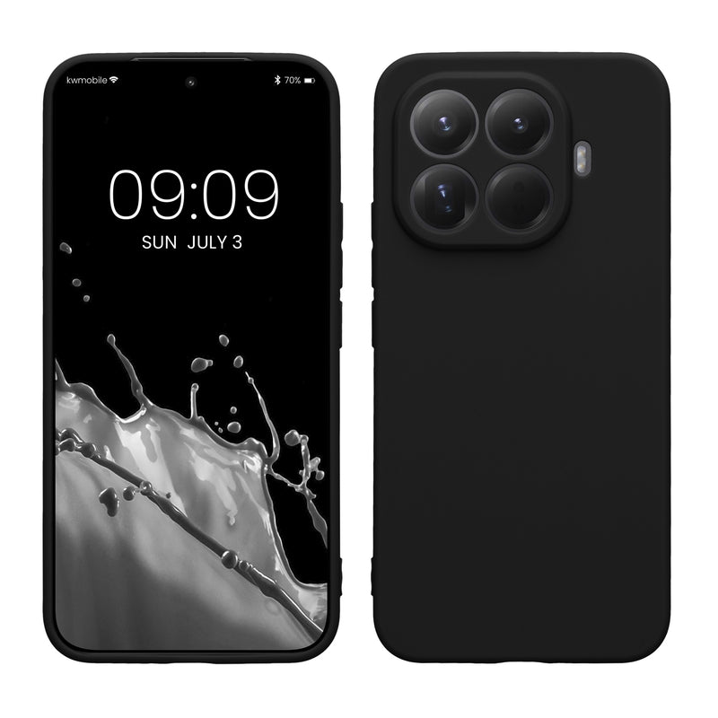 kwmobile Handyhülle kompatibel mit Xiaomi 15T Pro Hülle - Handy Case aus weichem Silikon in Schwarz matt Schwarz matt  