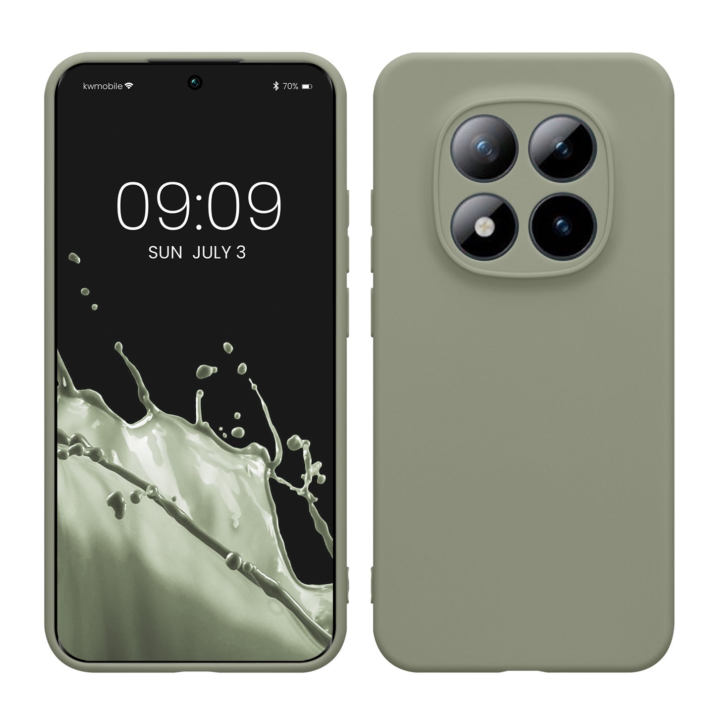 kwmobile Handyhülle kompatibel mit Xiaomi Redmi Note 15 Pro 5G Hülle - Handy Case aus weichem Silikon in Graugrün Graugrün  