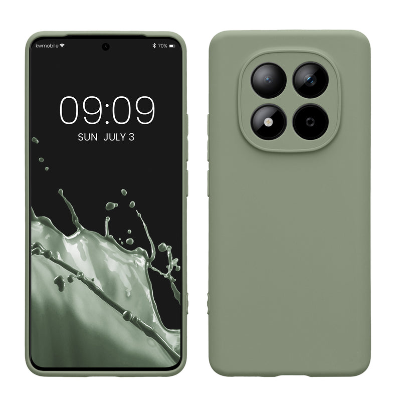 kwmobile Handyhülle kompatibel mit Xiaomi Redmi Note 15 4G / Redmi Note 15 5G / Poco M8 5G Hülle - Handy Case aus weichem Silikon in Graugrün Graugrün  