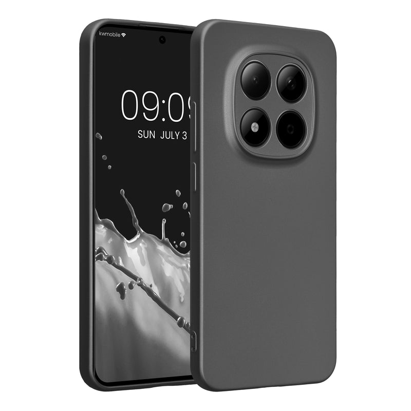 kwmobile Handyhülle kompatibel mit Xiaomi Redmi Note 15 Pro 5G Hülle - weiche Silikon Case metallisch schimmernd in Metallic Grau Metallic Grau  