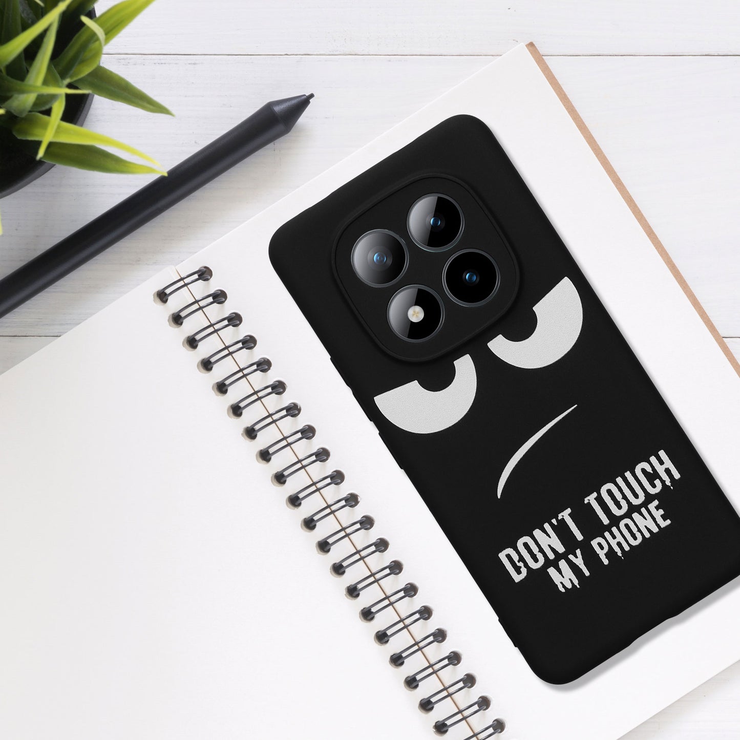 kwmobile Case Compatible with Xiaomi Redmi Note 15 Pro 4G - Silicone Phone Cover - Don't touch my Phone