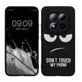 kwmobile Hülle kompatibel mit Xiaomi Redmi Note 15 Pro+ 5G / Poco M8 Pro 5G - Handyhülle Silikon Case - Don't touch my Phone Weiß Schwarz Weiß  [dsg01]