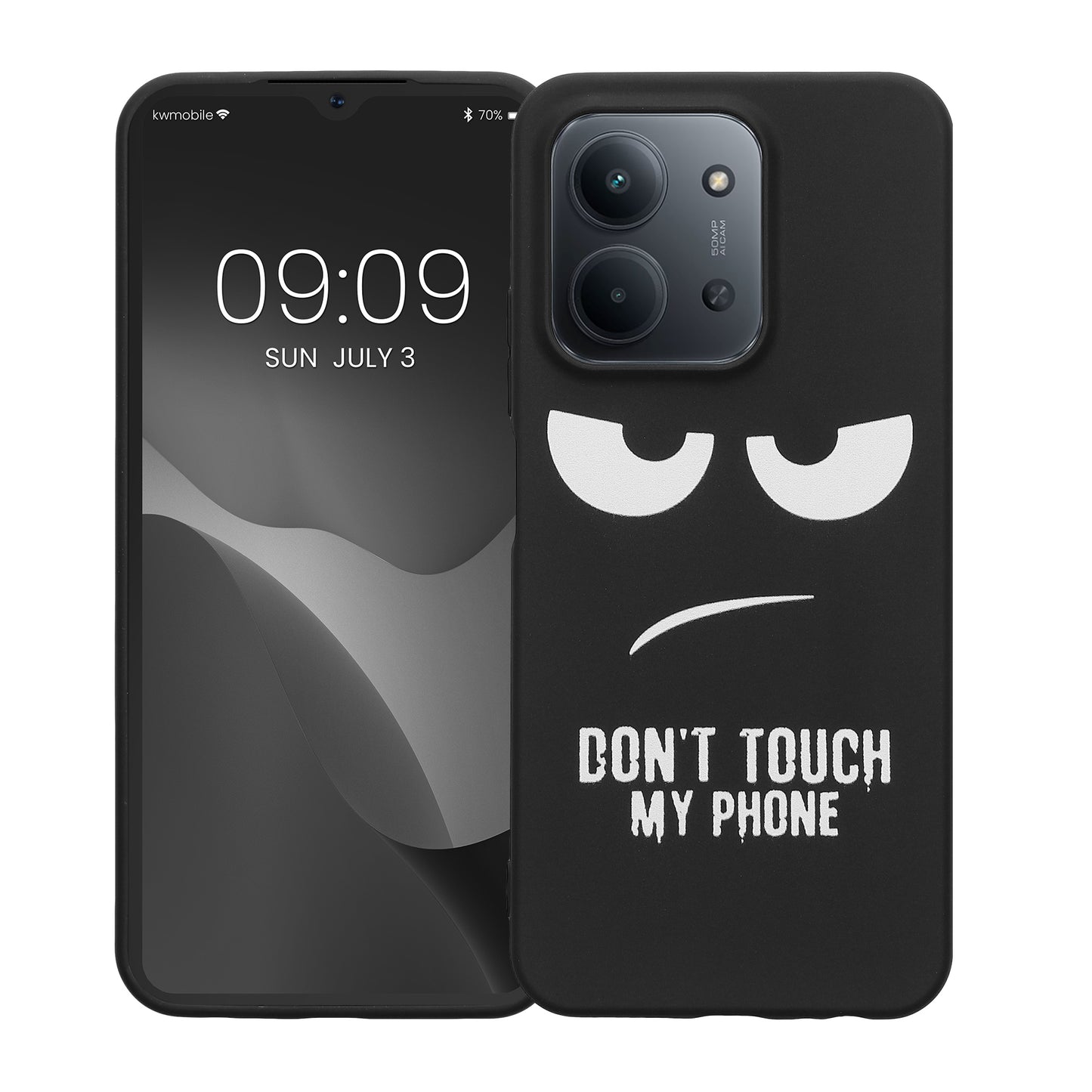 kwmobile Case Compatible with Xiaomi Redmi 15C / Poco C85 - Silicone Phone Case - Don't touch my Phone