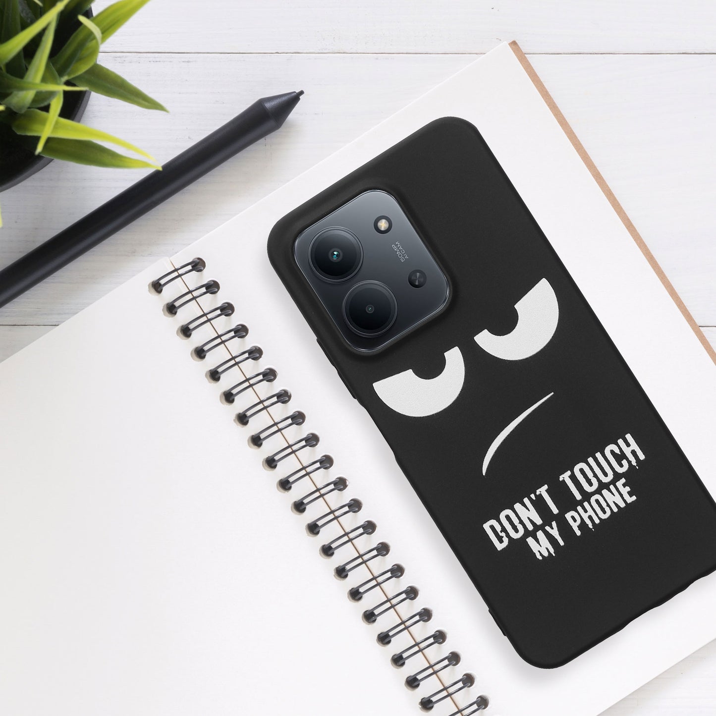 kwmobile Case Compatible with Xiaomi Redmi 15C / Poco C85 - Silicone Phone Case - Don't touch my Phone
