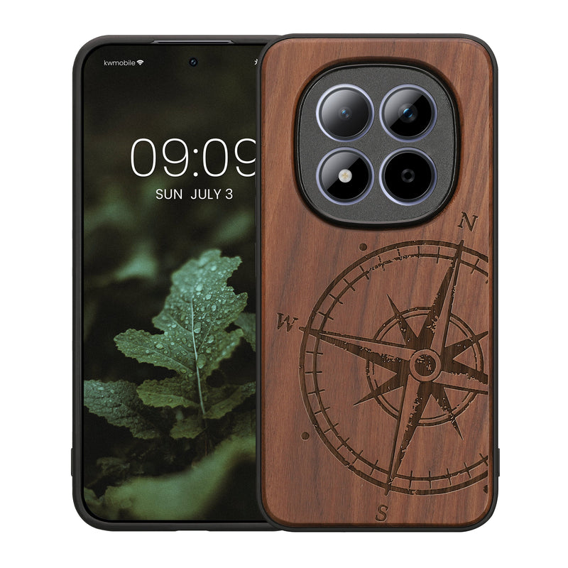 kwmobile Case Compatible with Xiaomi Redmi Note 15 Pro+ 5G / Poco M8 Pro 5G Case - Phone Cover - TPU Phone Case Compass Vintage