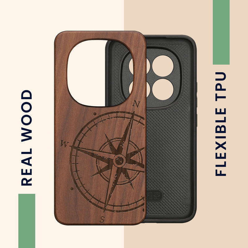 kwmobile Case Compatible with Xiaomi Redmi Note 15 Pro+ 5G / Poco M8 Pro 5G Case - Phone Cover - TPU Phone Case Compass Vintage