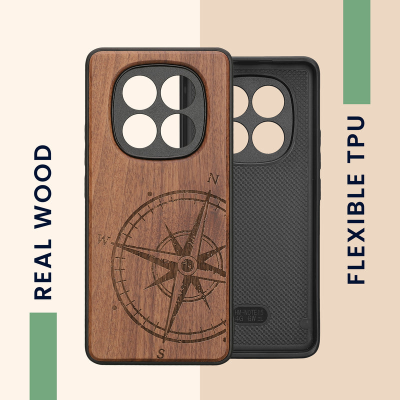 kwmobile Case Compatible with Xiaomi Redmi Note 15 4G / Redmi Note 15 5G / Poco M8 5G Case - Phone Cover - TPU Phone Case Compass Vintage
