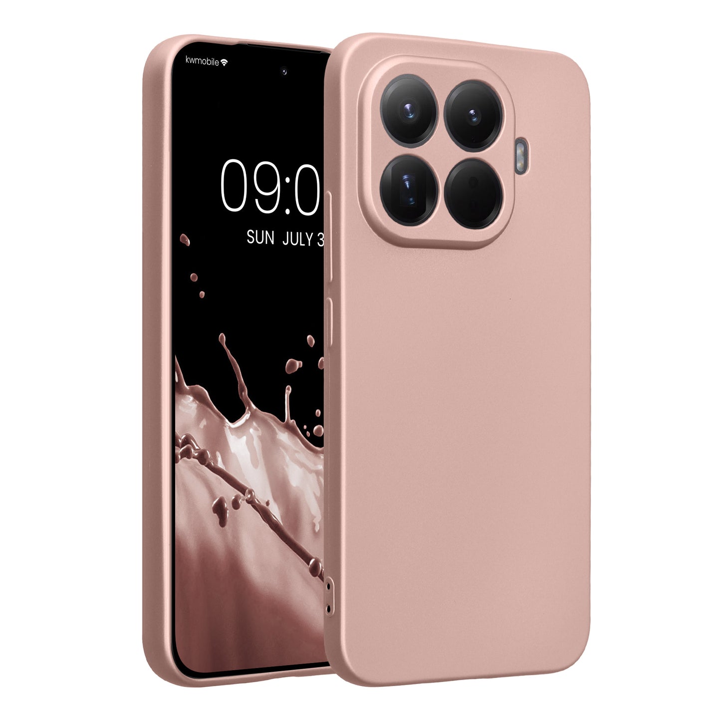 kwmobile Handyhülle kompatibel mit Xiaomi 15T Pro Hülle - weiche Silikon Case metallisch schimmernd in Metallic Rosegold Metallic Rosegold  
