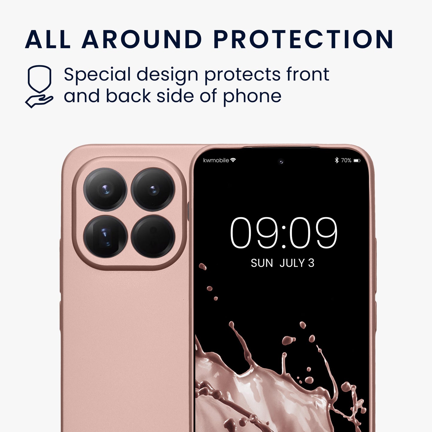 kwmobile Phone Case for Xiaomi 15T Pro - Soft Silicone Metallic Shimmering Cover - Protective Case