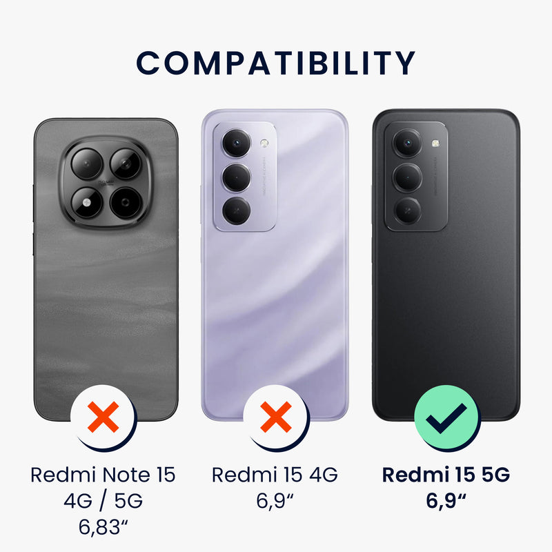 kwmobile Phone Case for Xiaomi Redmi 15 5G - Soft Silicone Case - Protective Cover