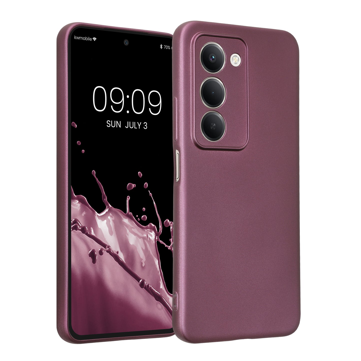 kwmobile Handyhülle kompatibel mit Xiaomi Redmi 15 5G Hülle - weiche Silikon Case metallisch schimmernd in Metallic Lavendel Metallic Lavendel  