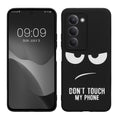kwmobile Hülle kompatibel mit Xiaomi Redmi 15 5G - Handyhülle Silikon Case - Don't touch my Phone Weiß Schwarz Weiß  [dsg01]