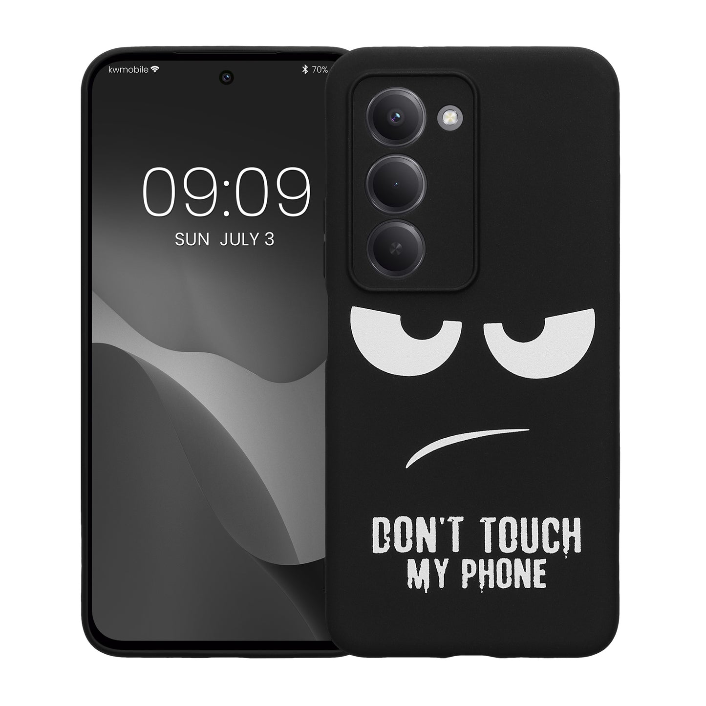 kwmobile Case Compatible with Xiaomi Redmi 15 5G - Silicone Phone Case - Don't touch my Phone