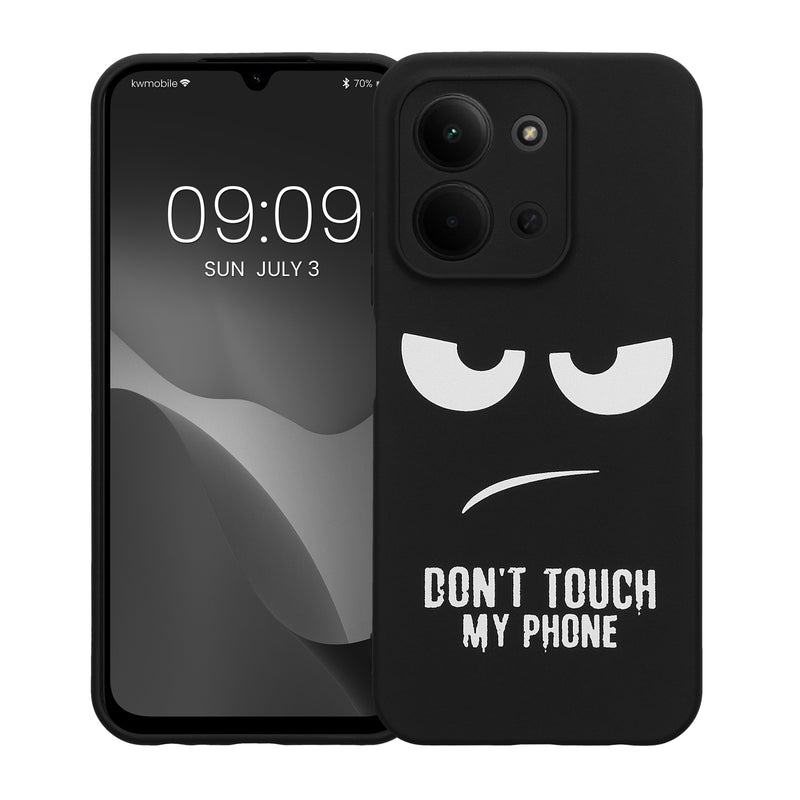 kwmobile Case Compatible with Xiaomi Redmi 15C 5G - Silicone Phone Cover - Don't touch my Phone