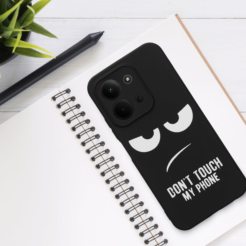 kwmobile Case Compatible with Xiaomi Redmi 15C 5G - Silicone Phone Cover - Don't touch my Phone