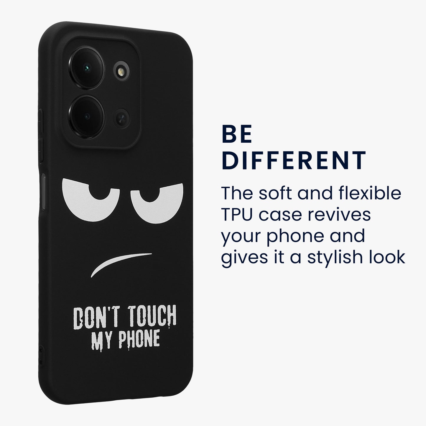 kwmobile Case Compatible with Xiaomi Redmi 15C 5G - Silicone Phone Cover - Don't touch my Phone