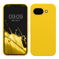 kwmobile Hülle kompatibel mit Google Pixel 10a Hülle - Silikon Handy Case - Handyhülle weiche Oberfläche - kabelloses Laden - Strahlend Gelb Strahlend Gelb  